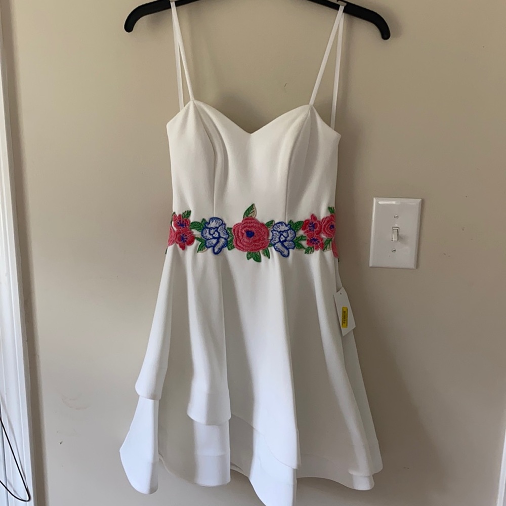 White dress with flowers